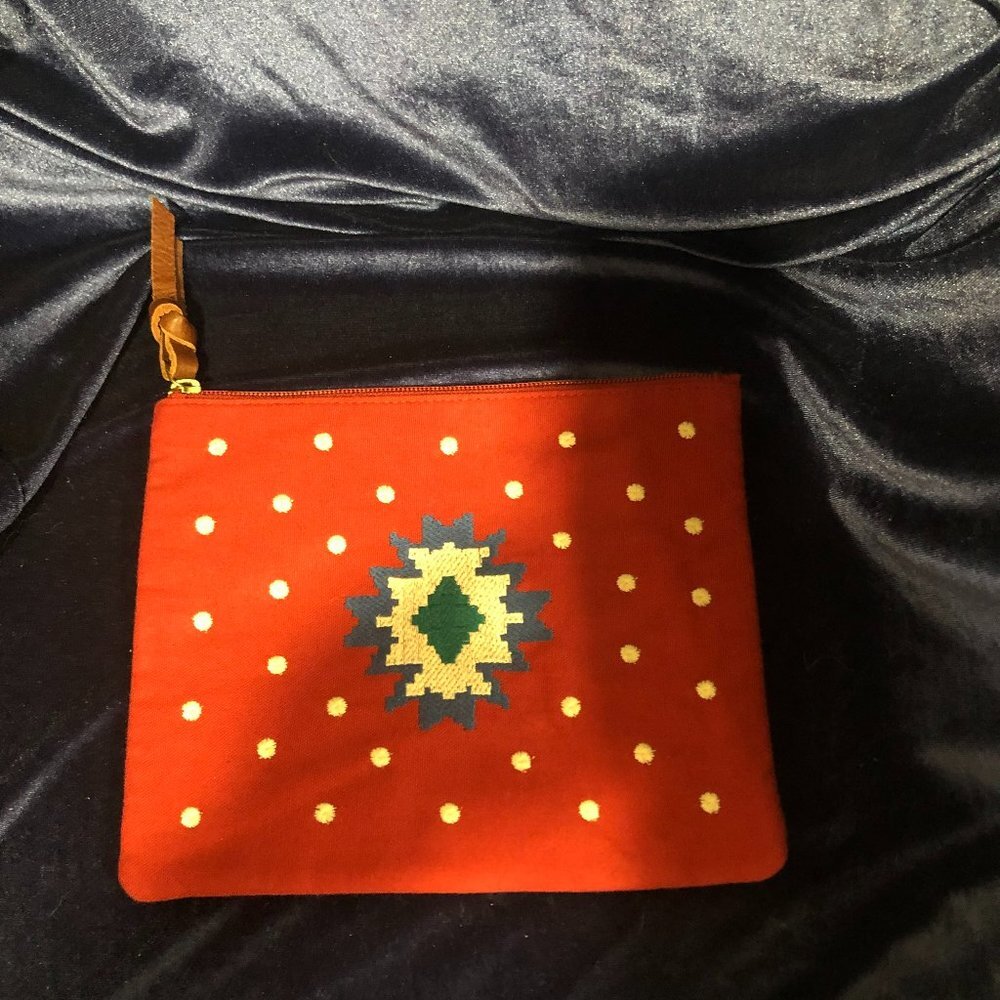 Anabaglish cosmetic pouch / case cotton / leather